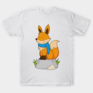 Fox with Scarf on Rock T-Shirt